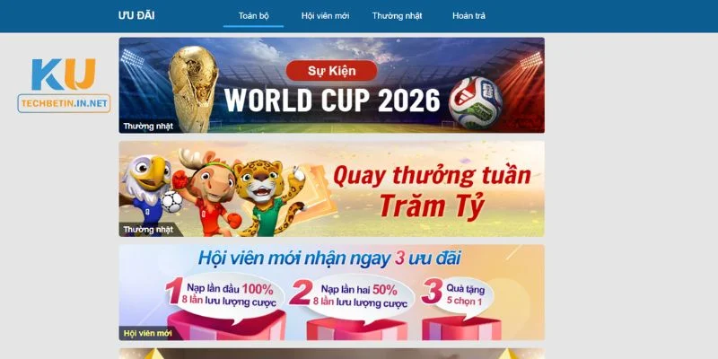 KUBET Kho ưu đãi độc quyền chỉ có tại sân chơi Kubet77.