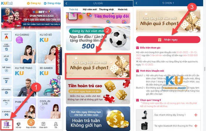 Khuyến Mãi Kubet77 Hướng dẫn nhận quà giá trị hàng triệu đồng tại nhà cái.